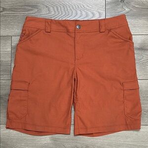 Duluth Dry On The Fly Mid Rise Hiking Work Casual Cargo Shorts Brick Red Size 12